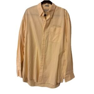 Cutter &Buck Button Down Long Sleeve Shirt Men Xl Yellow NASCAR Joe‎ Gibbs